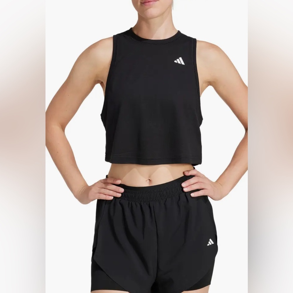 NWT Adidas Training Essentials Climacool Boxy Workout Tank in Black